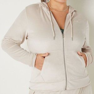 VICTORIA'S SECRET PINK Everyday Lounge Velour Full-Zip Velvet Hoodie Jacket NWT